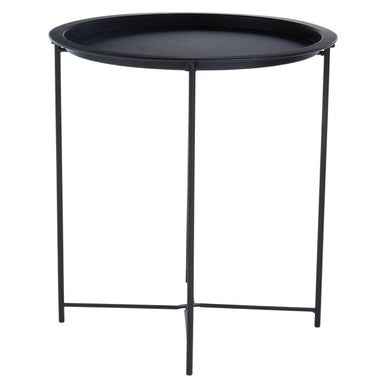 Acero Black Metal Round Side Table