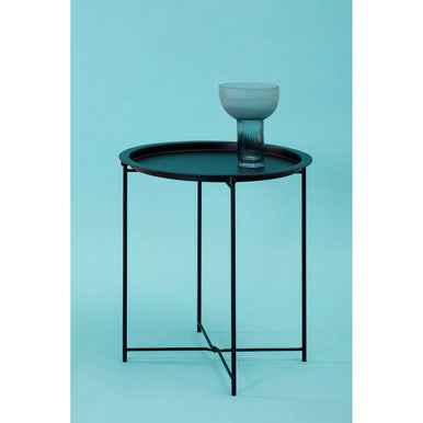 Acero Black Metal Round Side Table