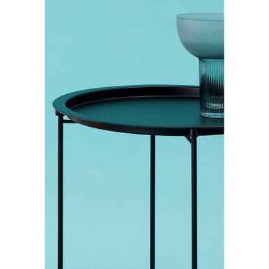 Acero Black Metal Round Side Table