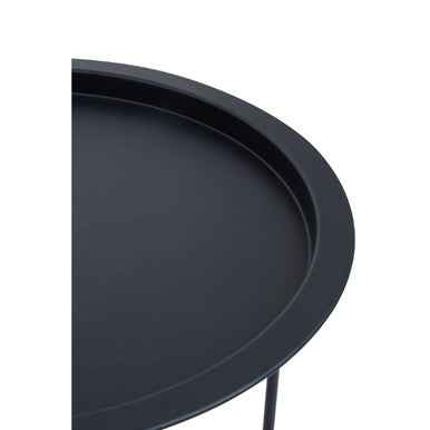 Acero Black Metal Round Side Table