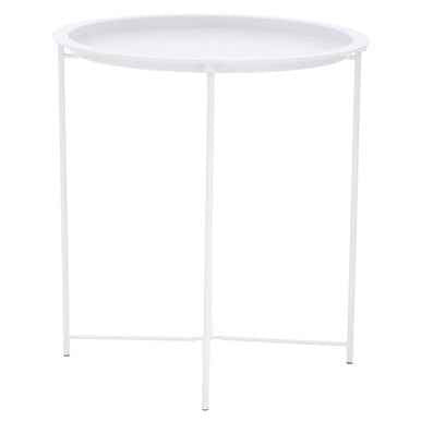 Acero Round White Side Table