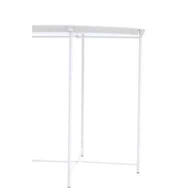 Acero Round White Side Table