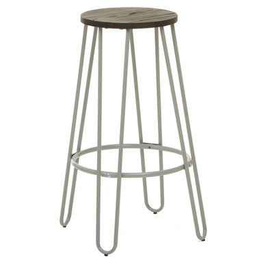 District Grey Finish Metal Frame Bar Stool