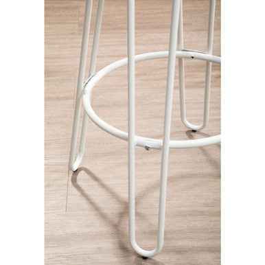District White Finish Metal Frame Bar Stool