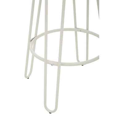 District White Finish Metal Frame Bar Stool