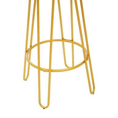 District Gold Finish Metal Frame Bar Stool