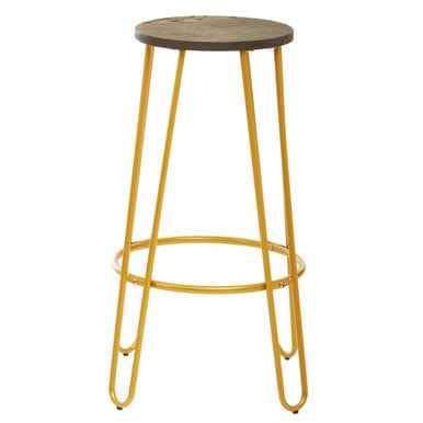 District Gold Finish Metal Frame Bar Stool