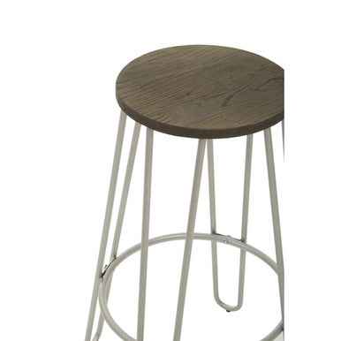 District Silver Finish Metal Frame Bar Stool