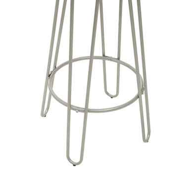 District Silver Finish Metal Frame Bar Stool