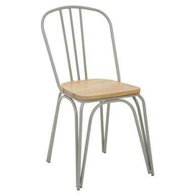 District Grey Finish Metal Frame Dining Chair