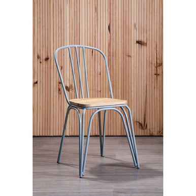 District Grey Finish Metal Frame Dining Chair