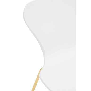 Laila White Seat Dining Chair With Gold Chrome Legs