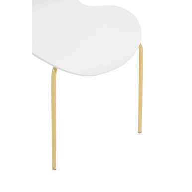 Laila White Seat Dining Chair With Gold Chrome Legs