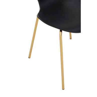 Laila Black Seat Dining Chair With Gold Chrome Legs