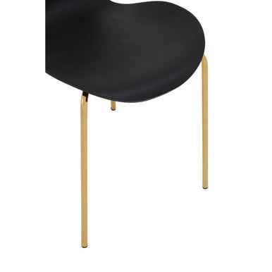 Laila Black Seat Dining Chair With Gold Chrome Legs