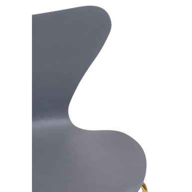 Laila Grey Seat Dining Chair With Gold Chrome Legs