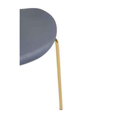 Laila Grey Seat Dining Chair With Gold Chrome Legs