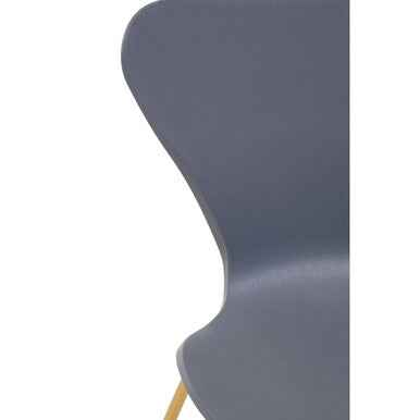 Laila Grey Seat Dining Chair With Gold Chrome Legs