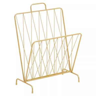 Avento Gold Finish Magazine Rack