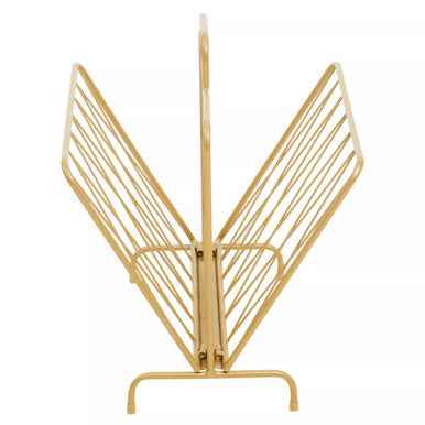 Avento Gold Finish Two Pocket Magazine Rack