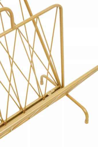 Avento Gold Finish Two Pocket Magazine Rack