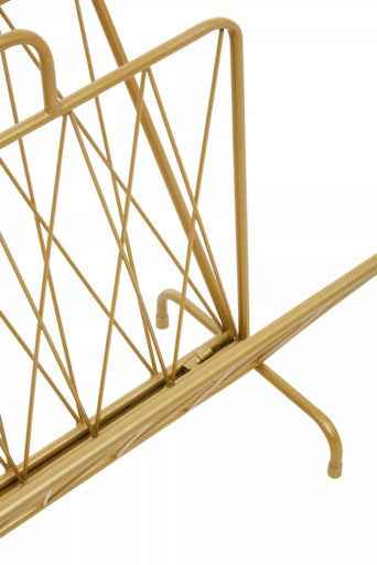Avento Gold Finish Two Pocket Magazine Rack