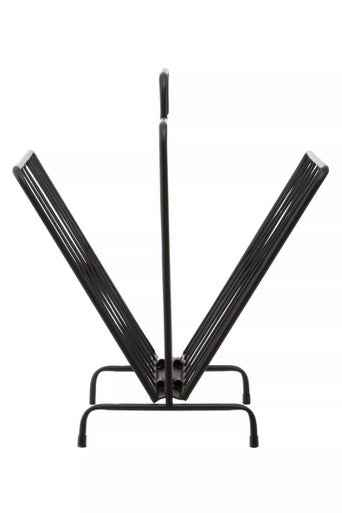 Avento Black Two Pocket Magazine Rack