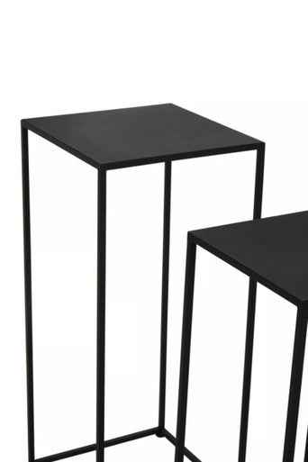Avento Set Of Three Square Black Plant Stands