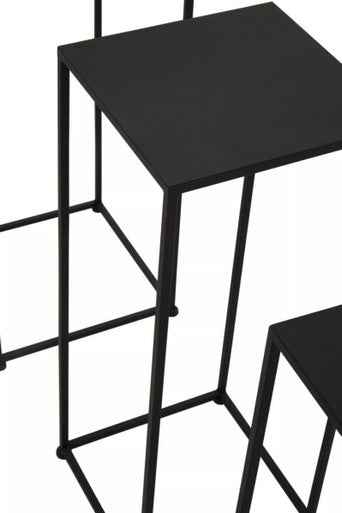 Avento Set Of Three Square Black Plant Stands