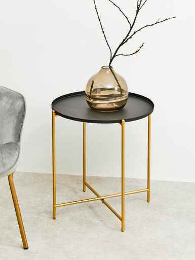 Trosa Black Top Side Table