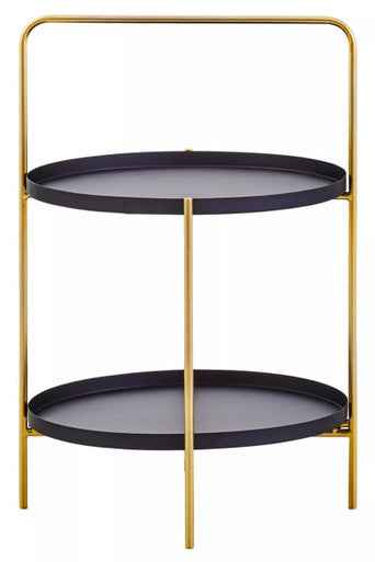 Trosa Two Tier Black And Gold Side Table
