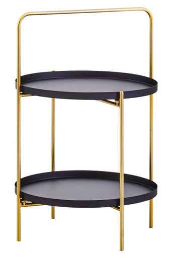 Trosa Two Tier Black And Gold Side Table
