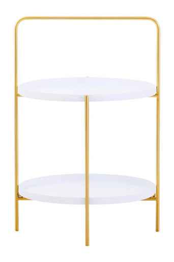 Trosa Two Tier White And Gold Side Table
