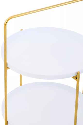 Trosa Two Tier White And Gold Side Table