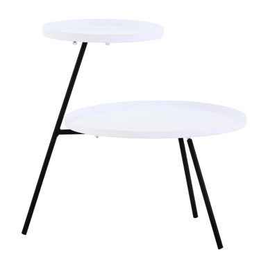 Trosa Two Tier White and Black Side Table
