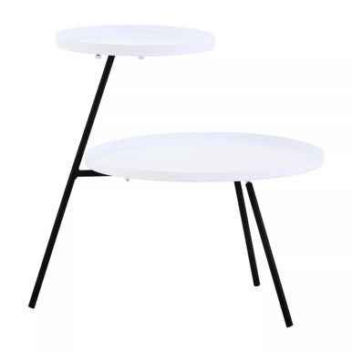Trosa Two Tier White and Black Side Table