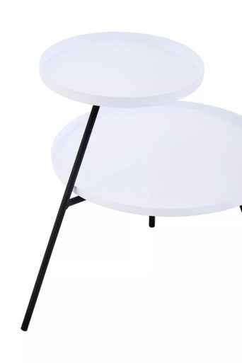 Trosa Two Tier White and Black Side Table