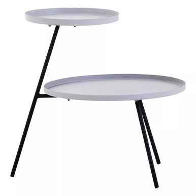 Trosa Two Tier Grey and Black Side Table