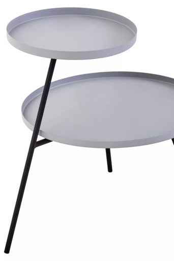 Trosa Two Tier Grey and Black Side Table