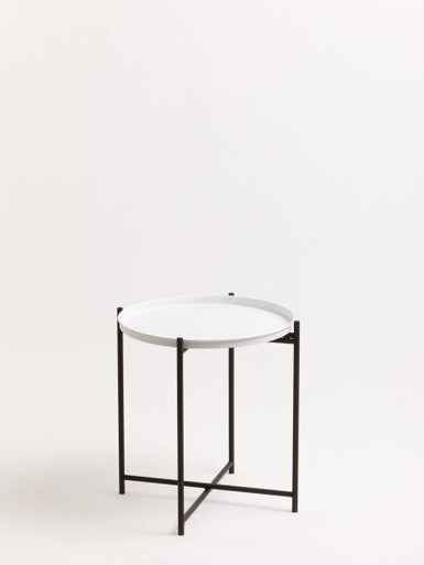 Trosa Side Table With Round White Top
