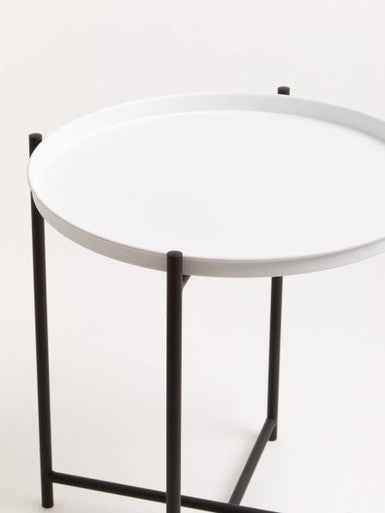 Trosa Side Table With Round White Top