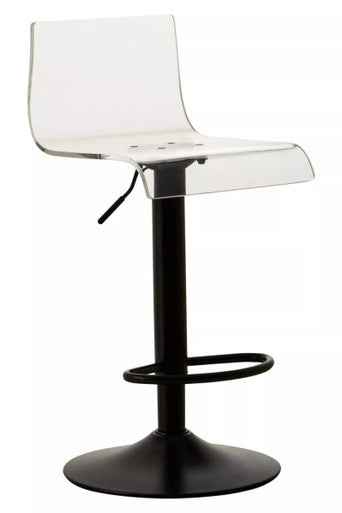 Baina Clear Acrylic Seat Bar Stool With Black Base