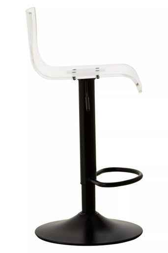 Baina Clear Acrylic Seat Bar Stool With Black Base