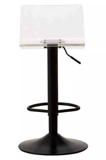 Baina Clear Acrylic Seat Bar Stool With Black Base