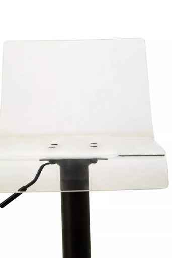 Baina Clear Acrylic Seat Bar Stool With Black Base
