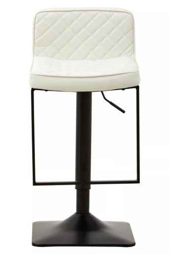 Baina White Leather Effect And Black Base Bar Chair