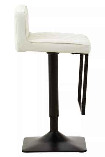 Baina White Leather Effect And Black Base Bar Chair