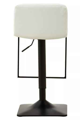 Baina White Leather Effect And Black Base Bar Chair