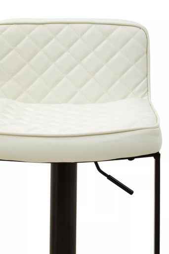 Baina White Leather Effect And Black Base Bar Chair