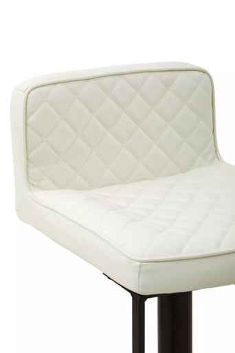 Baina White Leather Effect And Black Base Bar Chair